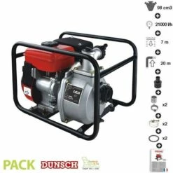 Motopompe Thermique 98cc 2,6 Cv 4 Temps 21 M3/h Raccord 1,5 Pouce LEA DUNSCH LE71098-40 - Rouge