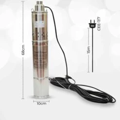 Grandmaster - Pompe Immergée, Pompe Pour Puit 1100W, 2.28m3/h, 1", Acier Inoxydable, Profondeur Maximale 40m, Câble Électrique 15m, 2850RPM, IP68, Pompe De Forage -Promos Pompe Boutique 11178145 3