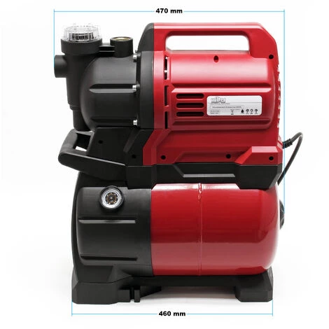 WILTEC Station Eau Domestique Avec Pressostat & Réservoir à Vessie 19l 1300 W 4500l/h Puissance De Pompe 6 WILTEC Station Eau Domestique Avec Pressostat & Réservoir à Vessie 19l 1300 W 4500l/h Puissance De Pompe – Image 4