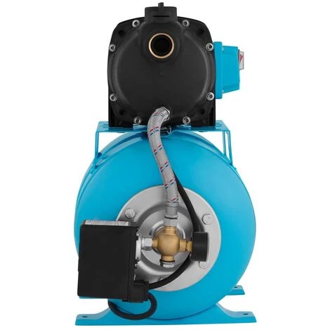 HILLVERT Pompe Groupe Surpresseur Hydrophore Domestique Avec Ballon 3500 L/h 1200 Watt - Blanc, Bleu 5 HILLVERT Pompe Groupe Surpresseur Hydrophore Domestique Avec Ballon 3500 L/h 1200 Watt - Blanc, Bleu – Image 3