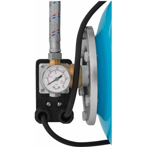 HILLVERT Pompe Groupe Surpresseur Hydrophore Domestique Avec Ballon 3500 L/h 1200 Watt - Blanc, Bleu 6 HILLVERT Pompe Groupe Surpresseur Hydrophore Domestique Avec Ballon 3500 L/h 1200 Watt - Blanc, Bleu – Image 4