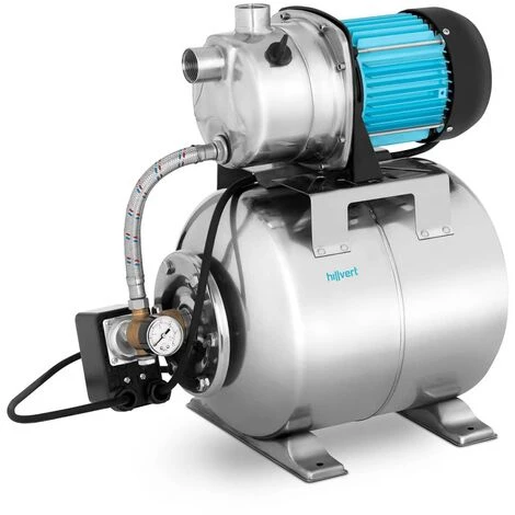 HILLVERT Pompe Groupe Surpresseur Hydrophore 3500L/H 1200 W Auto-Amorçage Préfiltre Inox - Noir, Argent 3 HILLVERT Pompe Groupe Surpresseur Hydrophore 3500L/H 1200 W Auto-Amorçage Préfiltre Inox - Noir, Argent