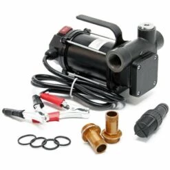 WILTEC Pompe Diesel Auto Aspirante 80l/min 550 Watts 12V Hauteur D'aspiration 3m Fuel Pompe à Huile Gasoil