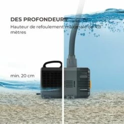 Waldbeck Lagoon 5200 Pompe De Bassin 5200 Litres / Heure 40W Câble 2,5m -Promos Pompe Boutique 14458392 5