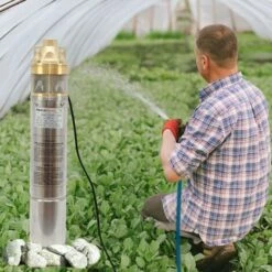 AGORADIRECT Grandmaster - Pompe Immergée Pour Puit, 1100W/1.5HP, 2.94m3/h, 1", Acier Inoxydable, Profondeur Maximale 40m, Câble Électrique 20m, 2850RPM, IP68, Pompe Électrique, 2 Roues En Laiton -Promos Pompe Boutique 18060842 3