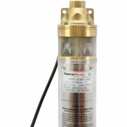 AGORADIRECT Grandmaster - Pompe Immergée Pour Puit, 1100W/1.5HP, 2.94m3/h, 1", Acier Inoxydable, Profondeur Maximale 40m, Câble Électrique 20m, 2850RPM, IP68, Pompe Électrique, 2 Roues En Laiton -Promos Pompe Boutique 18060842 5
