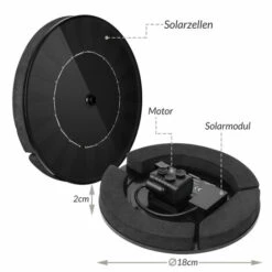 Deuba Fontaine Solaire Flottante 150l/h Panneau Solaire Puissant 2,4W / 9V étang Abreuvoir Fontaine Panneau Solaire Jardin Bassin étang -Promos Pompe Boutique 18473393 5