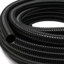 WILTEC Tuyau Spiralé De Refoulement 10m Noir Flexible Débit 25mm (1") Avec Spirale De Renforcement