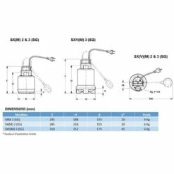Pompe FLYGT SXM 3 Vide Cave STEELINOX - 13,5 M3/h - 11 M - Mono 230V - 50Hz - 0,55 KW- Auto -Promos Pompe Boutique 19625223 3