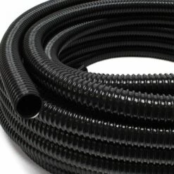 WILTEC Tuyau De Refoulement 5 M Flexible Spiralé 32 Mm (1 1/4") Noir Avec Spirale De Renforcement Bassin