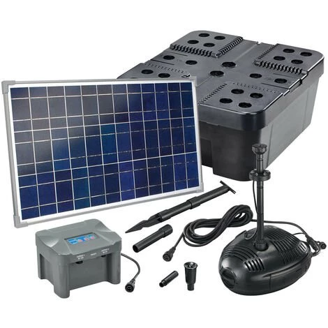 Kit Filtre Solaire Bassin 35/1300 + Batterie Filtre Pompe Solaire Bassin Jardin Esotec 101074 3 Kit Filtre Solaire Bassin 35/1300 + Batterie Filtre Pompe Solaire Bassin Jardin Esotec 101074