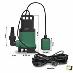 TERRE JARDIN Pompe D'évacuation Submersible Pour Eau Chargée Ou Claire (piscine) 14m3/h -Promos Pompe Boutique 30172816 4