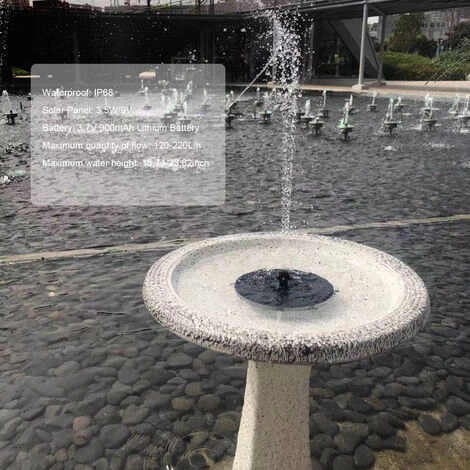ASUPERMALL Fontaine Solaire Pompe Avec Batterie Solaire Puissance Fontaine Autoportant Pompe A Eau Flottante Fontaine Avec 7 Buses, 3.5W 900Mah 7 ASUPERMALL Fontaine Solaire Pompe Avec Batterie Solaire Puissance Fontaine Autoportant Pompe A Eau Flottante Fontaine Avec 7 Buses, 3.5W 900Mah – Image 5