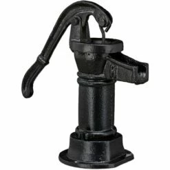 Relaxdays Pompe à Bras Déco, Beau Design Antique, Résistant Aux Intempéries, Accessoire Décoration Jardin, Fonte, Noir
