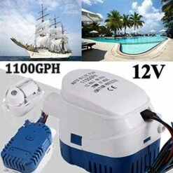 Kueatily Pompes De Cale, Pompe De Cale Automatique 12V 1100GPH Pompe à Eau Liquide Silencieuse Automatique Pour Pompe De Cale Marine Pompe à Eau Pour Bateaux, étangs, Piscines -Promos Pompe Boutique 32991927 3