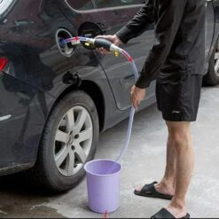 DEVENIRRICHE Lezed Pompe à Main Pompe De Transfert Pompe à Carburant Conduite De Carburant Pompe D'aspiration Pour Essence Pompe De Transfert De Carburant Pour Carburants Pompe De Secours Pompe De Transfert Pour Bateau Voiture Véhicule Diesel Essence Huile Eau (1,5 M) -Promos Pompe Boutique 34749707 4