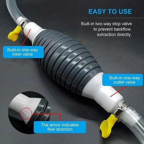 ALMI Pompe De Transfert Pompe De Transfert De Carburant Manuelle Tuyau à Essence En Caoutchouc Portable Gasoline Siphon Hose Pump Pour Diesel Huile Liquide Réservoir (2M) 4 ALMI Pompe De Transfert Pompe De Transfert De Carburant Manuelle Tuyau à Essence En Caoutchouc Portable Gasoline Siphon Hose Pump Pour Diesel Huile Liquide Réservoir (2M) – Image 2