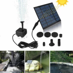 SUPERSELLER Pompe Solaire Mini Pompe De Fontaine Solaire Kit De Panneau D'alimentation De Pompe à Eau Solaire Pompe à Eau De Panneau Solaire Pour Piscine De Jardin, Noir - Noir