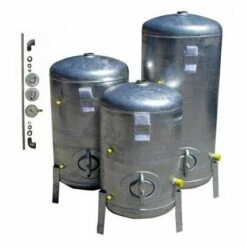 HVP Réservoir Galvanisé 300L 6 BAR Vertical HYDRO-VACUUM, Tôle 2,5 Mm, Avec Accessoire