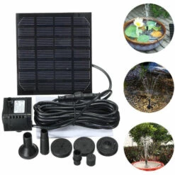 SUPERSELLER Pompe Solaire 7V 1.5W Pompe à Eau Solaire Fontaine Jardin Plantes Flottantes Arrosage Puissance Fontaines Piscine Maison Jardin étang à Poissons Pompe à Eau, Noir - Noir