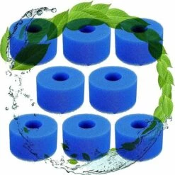 SUPERMARKET Lot De 8 éponges Filtrantes Pour Filtre Intex Type S1 - Réutilisables Et Lavables - En Mousse - Pour Filtre à Spa ，Superma