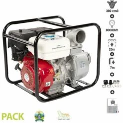 Pompe à Eau Thermique 13Cv 389cm3 Débit 80 M3/h Fermier GF-2059 Raccord 4 Pouces - Rouge