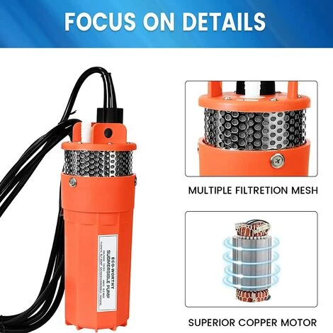 BENOBBY KIDS Pompe à Eau à Haut Débit Pompe Submersible 12V, Pompe à Eau Solaire à Haute Ascenseur, Pour La Maison, La Ferme, Le Bétail, L'Irrigation 4 BENOBBY KIDS Pompe à Eau à Haut Débit Pompe Submersible 12V, Pompe à Eau Solaire à Haute Ascenseur, Pour La Maison, La Ferme, Le Bétail, L'Irrigation – Image 2