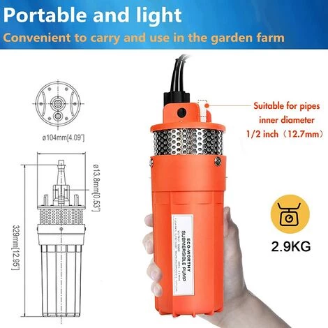 BENOBBY KIDS Pompe à Eau à Haut Débit Pompe Submersible 12V, Pompe à Eau Solaire à Haute Ascenseur, Pour La Maison, La Ferme, Le Bétail, L'Irrigation 5 BENOBBY KIDS Pompe à Eau à Haut Débit Pompe Submersible 12V, Pompe à Eau Solaire à Haute Ascenseur, Pour La Maison, La Ferme, Le Bétail, L'Irrigation – Image 3