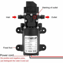 SUPERSELLER Pompe à Eau 70W Avec Sortie De Tuyau Droit 12V Haute Pression 6L/min 130PSI Pour Remorque De Bateau - Type Droit 70 W - Type Droit 70 W -Promos Pompe Boutique 54449146 3