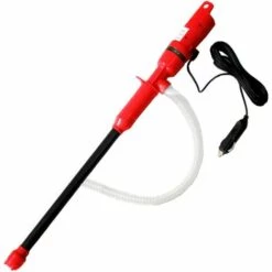 TINOR Pompe De Transfert à Liquide Portative Électrique Pompe à Essence à Essence Diesel Fluide Pompe De Bassin De Réservoir De Poissons Avec Tube D'aspiration Rouge 12V