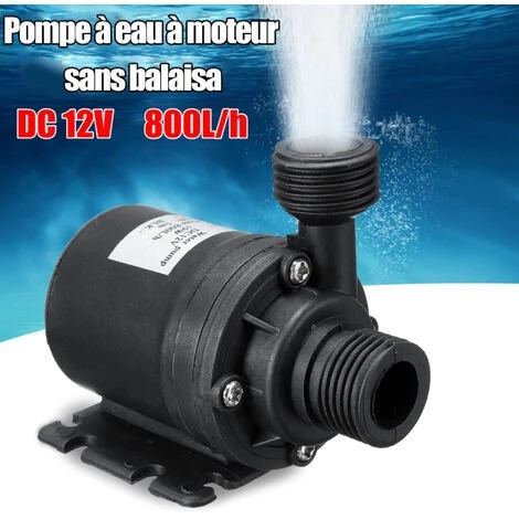 LRISHOM DC12V 5M 800L/H Pompe Submersible Haute Performance à Faible Bruit Buse 4 Points Pompe à Courant Continu Sans Balai, Câble 50 Cm 4 LRISHOM DC12V 5M 800L/H Pompe Submersible Haute Performance à Faible Bruit Buse 4 Points Pompe à Courant Continu Sans Balai, Câble 50 Cm – Image 2