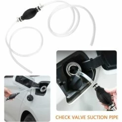 Pompe Transfert Liquide L'eau, Pompe Manuelle Siphon Transfert Carburant Voiture Portative Pour Solvant D'essence D'aqueduc Liquide Carburant Diesel D'essence De Gaz Avec Le Tuyau Total De 2M, 1 Pcs，Fontainebleau -Promos Pompe Boutique 55792231 3