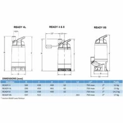 FLYGT Pompe READY 4 - 1Ph 230V 50 Hz 0,42 KW - 10m Câble Avec Prise - Avec Flotteur - Raccord Cannelé 2'' (DN50) -Promos Pompe Boutique 57274768 4