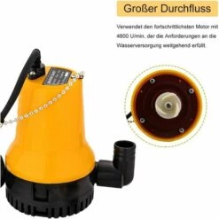 TINOR 12V Pompe à Eau Submersible Pompe Submersible 50W 4200L / H Pompe à Courant Continu Pompe à Eau Sale Longueur De Ligne Portable 2,3 Mètres Avec Pince, Pour étang à Poissons Propre Et Sale -Promos Pompe Boutique 59146077 5