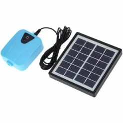 SUPERSELLER Pompe Solaire Aérateur D'étang De Pompe à Oxygène D'eau D'oxygénateur De Charge D'énergie Solaire/cc Avec 1 Pompe à Air D'aquarium De Pierre D'air 2L/min, Argent - Argent