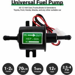 GALOZZOIT Pompe à Essence Électrique 12V HEP-02A Pompe à Carburant Électrique à Basse Pression 2.5-4PSI Pour Toutes Les Voitures, Camions Et Bateaux -Promos Pompe Boutique 60001049 2