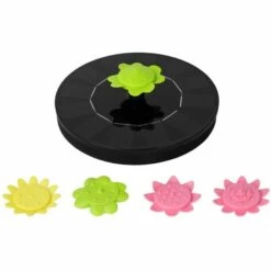 LIFCAUSAL Fontaine Solaire Pompe Flottante, Bain D'Oiseaux à énergie Solaire Fontaines Flottantes Fontaine D'extérieur Sans Brosse Pompe à Eau Pour Piscine Bassin Jardin Patio, Avec 5 Buses De Type Fleur, 6V 1W -Promos Pompe Boutique 60093518 3