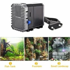 BENOBBY KIDS Pompe D'alimentation D'aquarium 600L/H 8 Watt Pompe De Bassin Pompe Submersible Pompe à Eau Fontaine Pompe Filtre CHJ-600