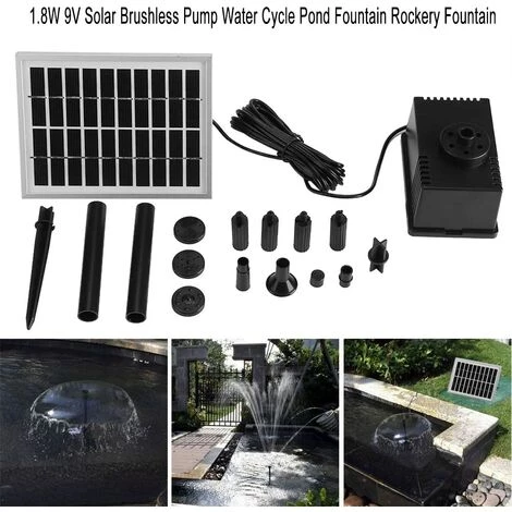 FUHUIDATRADING Pompe De Bassin Alimentée à L'énergie Solaire 10V / 2W 220L / H Hauteur De Bassin 1m Pompe à Eau Solaire Pour Fontaine, Bassin Ou Jardin Panneau Pompe à Eau 3 FUHUIDATRADING Pompe De Bassin Alimentée à L'énergie Solaire 10V / 2W 220L / H Hauteur De Bassin 1m Pompe à Eau Solaire Pour Fontaine, Bassin Ou Jardin Panneau Pompe à Eau – Image 2
