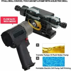 FR-LIFE Perceuse électrique Pompe Eau Et Huile,BR-Vie Pompe Forage Auto-amorçante Transfert D'eau Fluide D'huile, Huile Forage Auto Amorçante Raccords Pour Aquarium étang Statuaire Fontaine Jardin -Promos Pompe Boutique 60776776 3