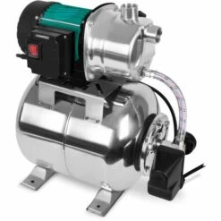 VONROC Set Pompe Hydrophore Avec Pressostat – 1000W -3500l/h – Réservoir 19L En Acier Inoxydable – Boitier De La Pompe En Acier Inoxydable
