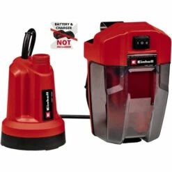 Einhell Pompe D’évacuation D’eau Claire Sans Fil GE-SP 18 LL Li-Solo Power X-Change (18 V, Aspiration à Plat Jusqu’à 1 mm, 108 W, 4 500 L/h, 0,8 bar) Livré Sans Batterie Ni Chargeur