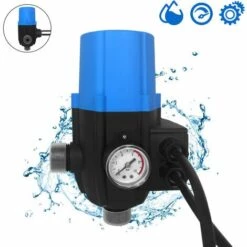 Froadp 1100W Pressostat électronique, Pressostat 10bar Avec EU-Câble, Contrôleur De Pression Avec Protection Contre La Marche à Sec, IP65 Pour Pression Constante, Surveille Le Débit D'eau (Type B)