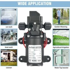 OSQI Pompe à Eau Pour Camping-car 12 V DC 12 V 60 W 130 PI 6 L/min Pompe à Eau Haute Pression Pompe D'amorçage à Membrane Pompe à Eau Pour Camping-car (Voltage : 12 V) -Promos Pompe Boutique 65504330 4