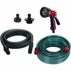 Einhell Kit D'accessoires Pour Pompes De Surface (7 Pièces, Accessoires D'aspiration Et De Pompe Côté Pression, Avec Tuyau D'arrosage, Kit D'aspiration, 2 Adaptateurs, Douchette De Jardin)