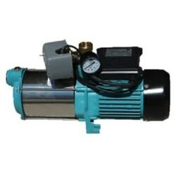 OMNI Pompe De Jardin MHI1100INOX, 1100 W, 95l/min + Interrupteur, Manomètre