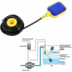 Cisea Robinet De Cuve De Récupération D'eau Interrupteur à Flotteur, Régulateur De Flotteur De Niveau D'eau De Capteur De Niveau Professionnel Pour Régulateur De Niveau D'eau Liquide De Réservoir De Pompe Avec Câble 5m -Promos Pompe Boutique 68584954 4