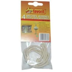 FAVORIT - Lot De 4 Mèches Ronde Pour Lampe à Huile - D: 5 Mm